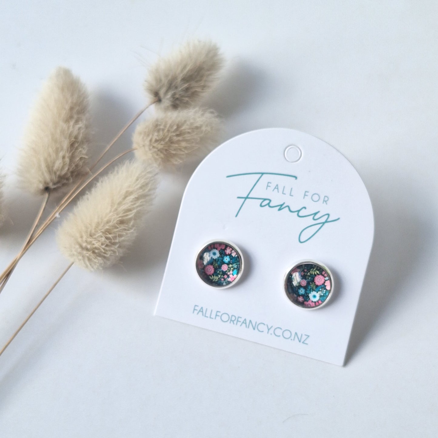 Glass Dome Stud Earrings - 10mm