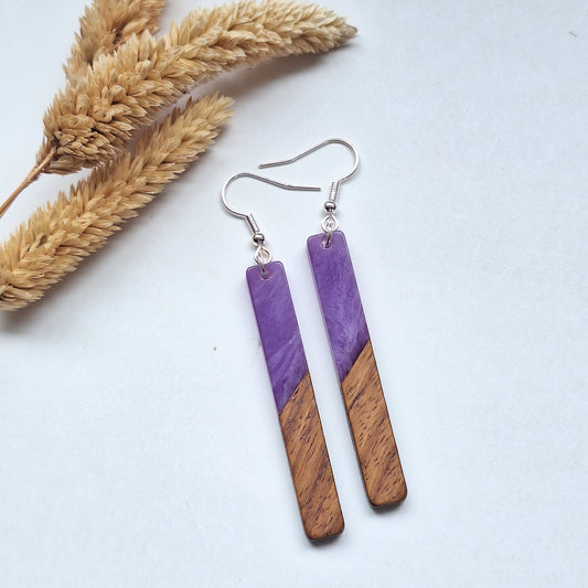 Long Wooden Drops - Purple