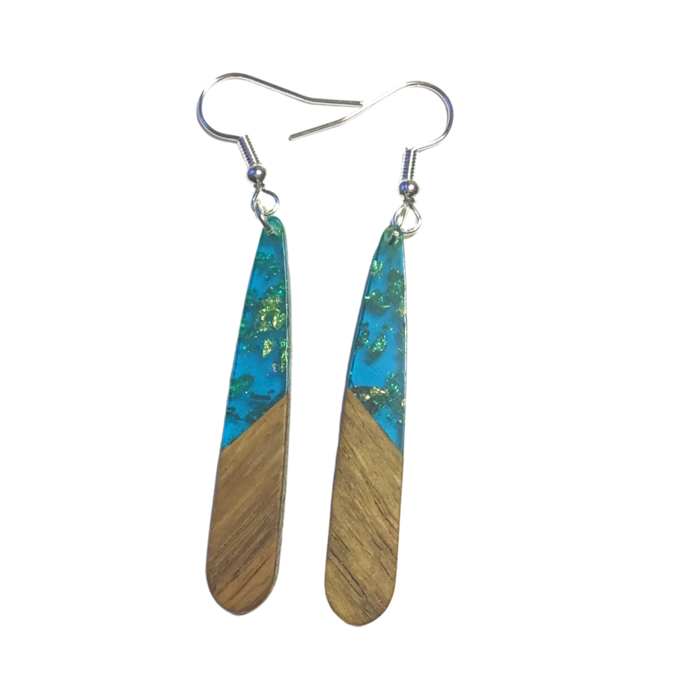 Slender Tear Drop Earrings - Turquoise